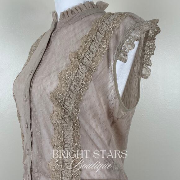 Rare Lace Top ALT Beige ASO The OC Marissa Cooper One Tree Hill Brooke Davis - Picture 10 of 12